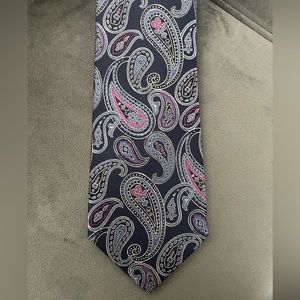 Blue and pink paisley tie
